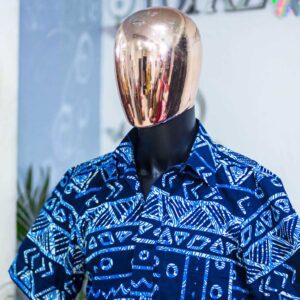 Short sleeves( Blue African print)